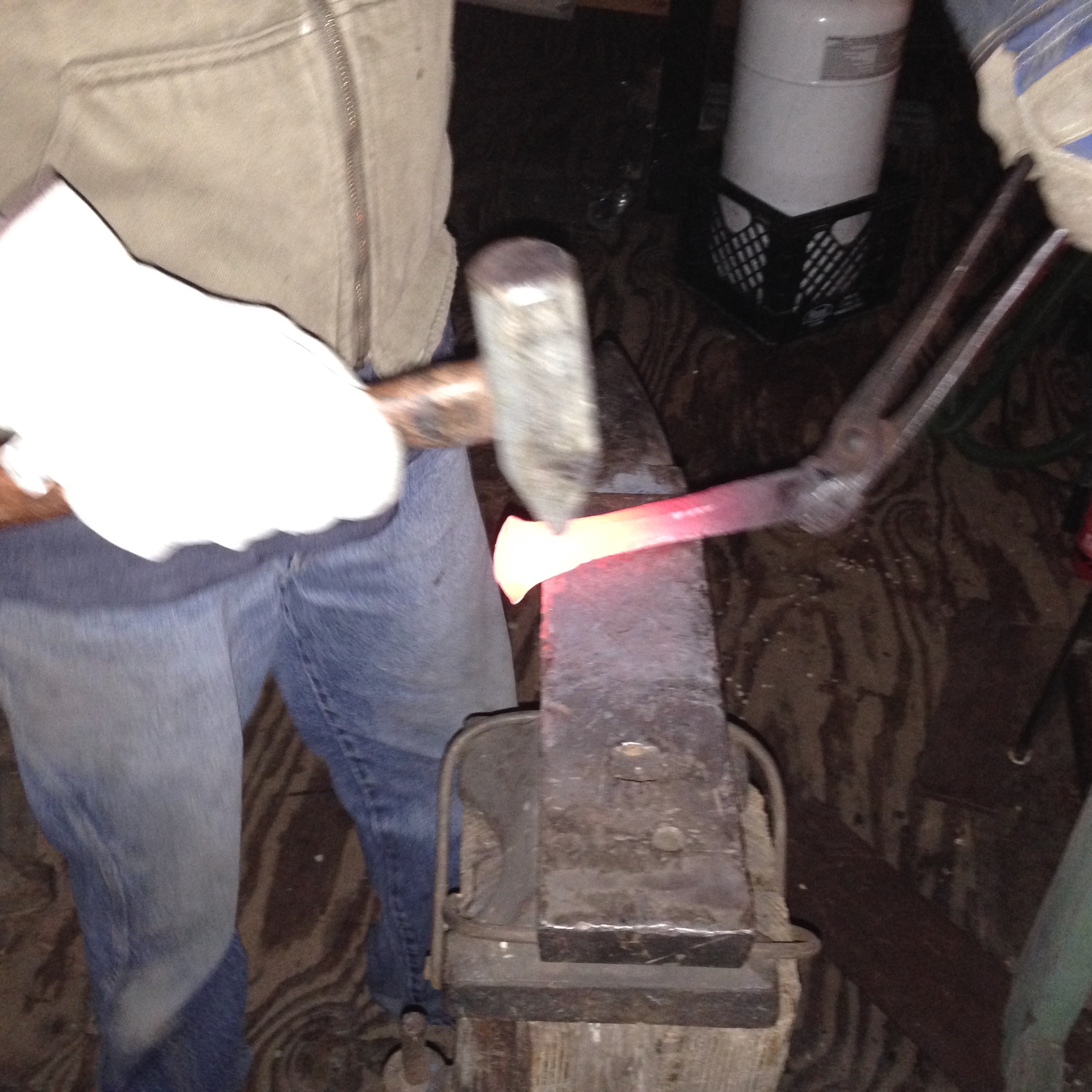 David Calvo at the forge