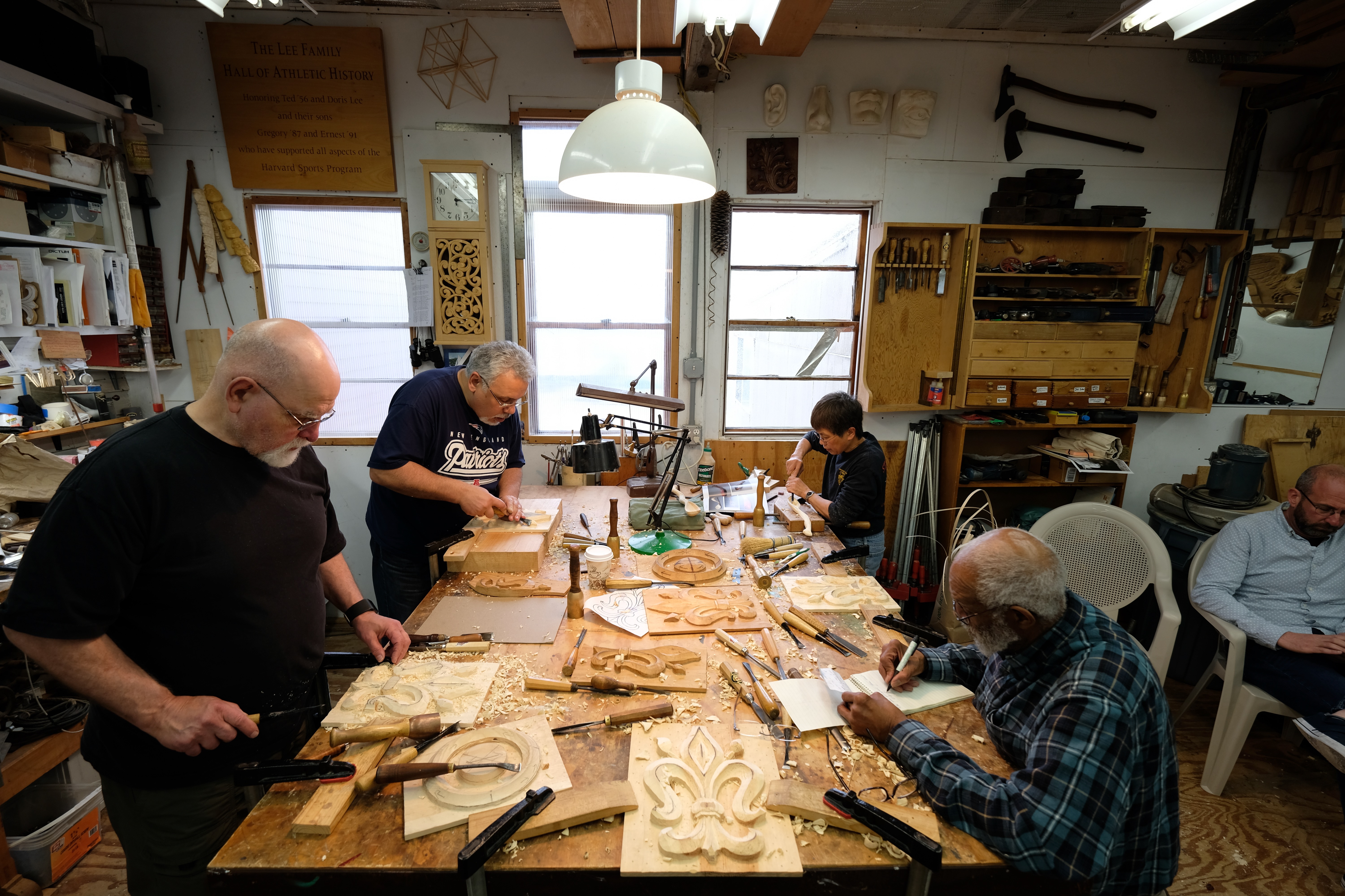 David Calvo teaching wood carving