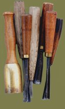 wood carving tools at Calvo Wood Carving studio