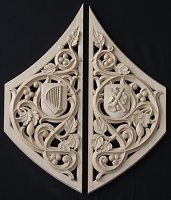 Wood carving ornament for pipe organ