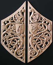 Cusom wood carving shades for pipe organ