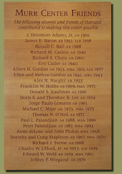 Hand carved lettering for dedication plaque