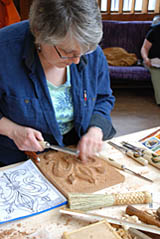 Student learning wood caring